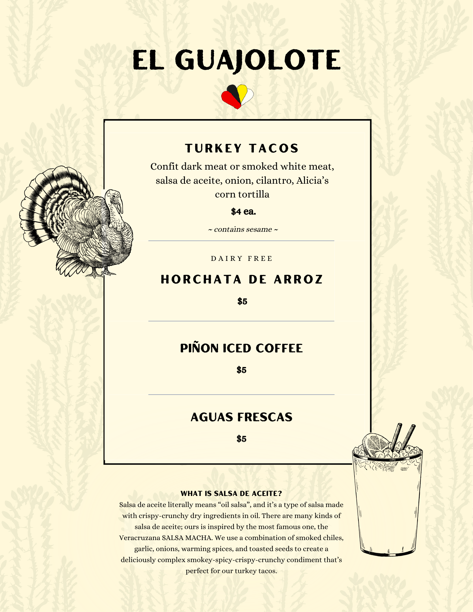 El Guajolote Menu